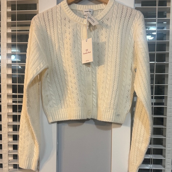 Aritzia Sweaters - Aritzia Ivory Cable Knit Cardigan